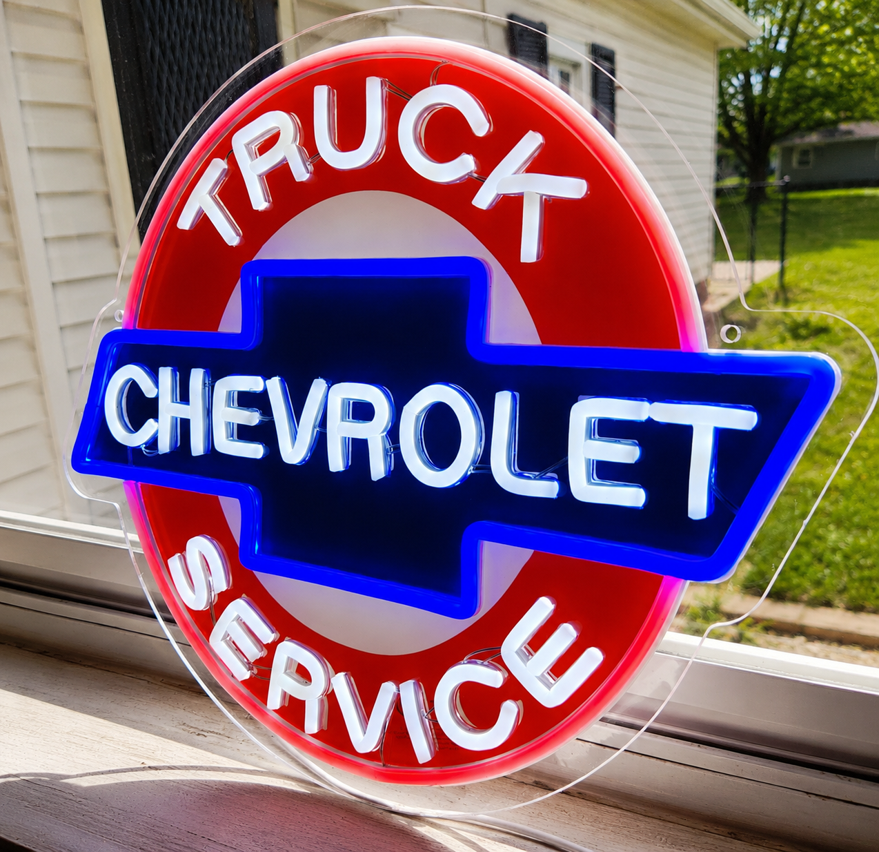 Chevrolet Truck Service LED Neon Sign – Vintage Garage Wall Decor | Man Cave, Auto Shop & Classic Truck Gift