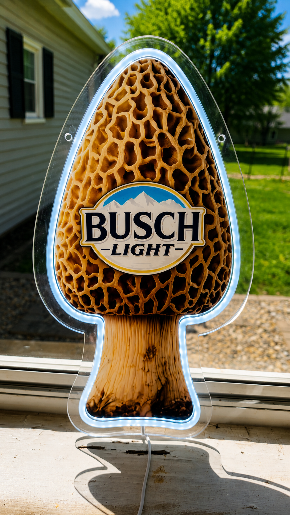 Busch Light Morel Mushroom Shape LED Lighted Advertising Sign