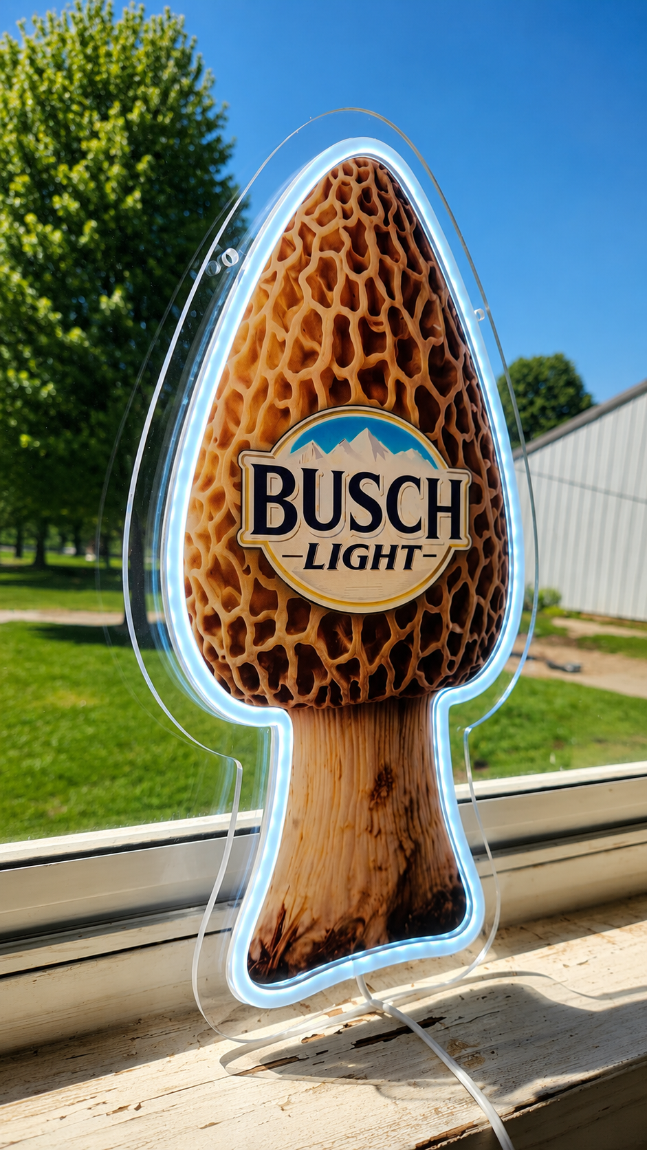 Busch Light Morel Mushroom Shape LED Lighted Advertising Sign
