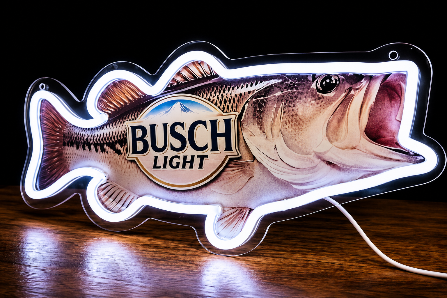 Busch Light Large Mouth Bass LED Lighted Advertising Sign