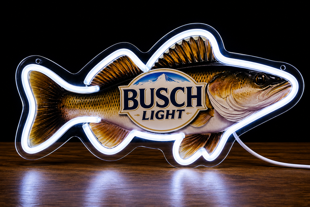Busch Light Walleye Fish LED Lighted Advertising Sign
