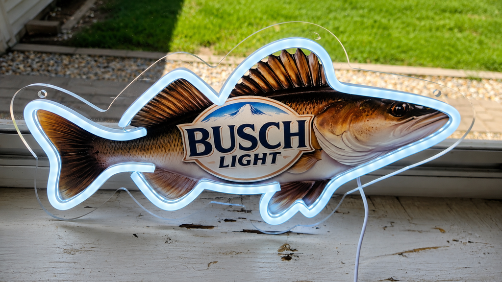 Busch Light Walleye Fish LED Lighted Advertising Sign