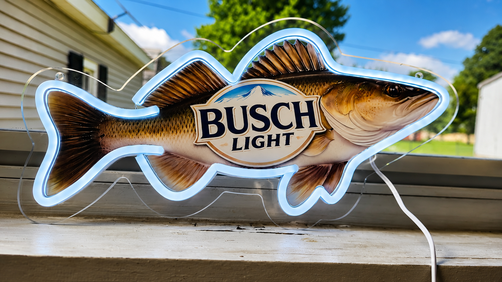 Busch Light Walleye Fish LED Lighted Advertising Sign