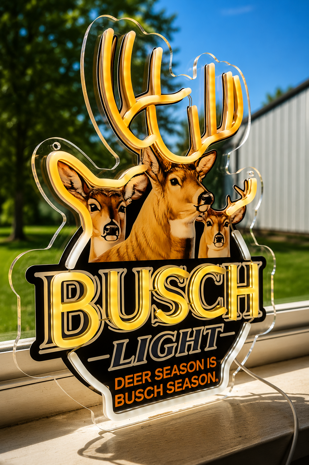 Busch Light "Deer Season Is Busch Season" Whitetal Deer LED Lighted Advertising Sign