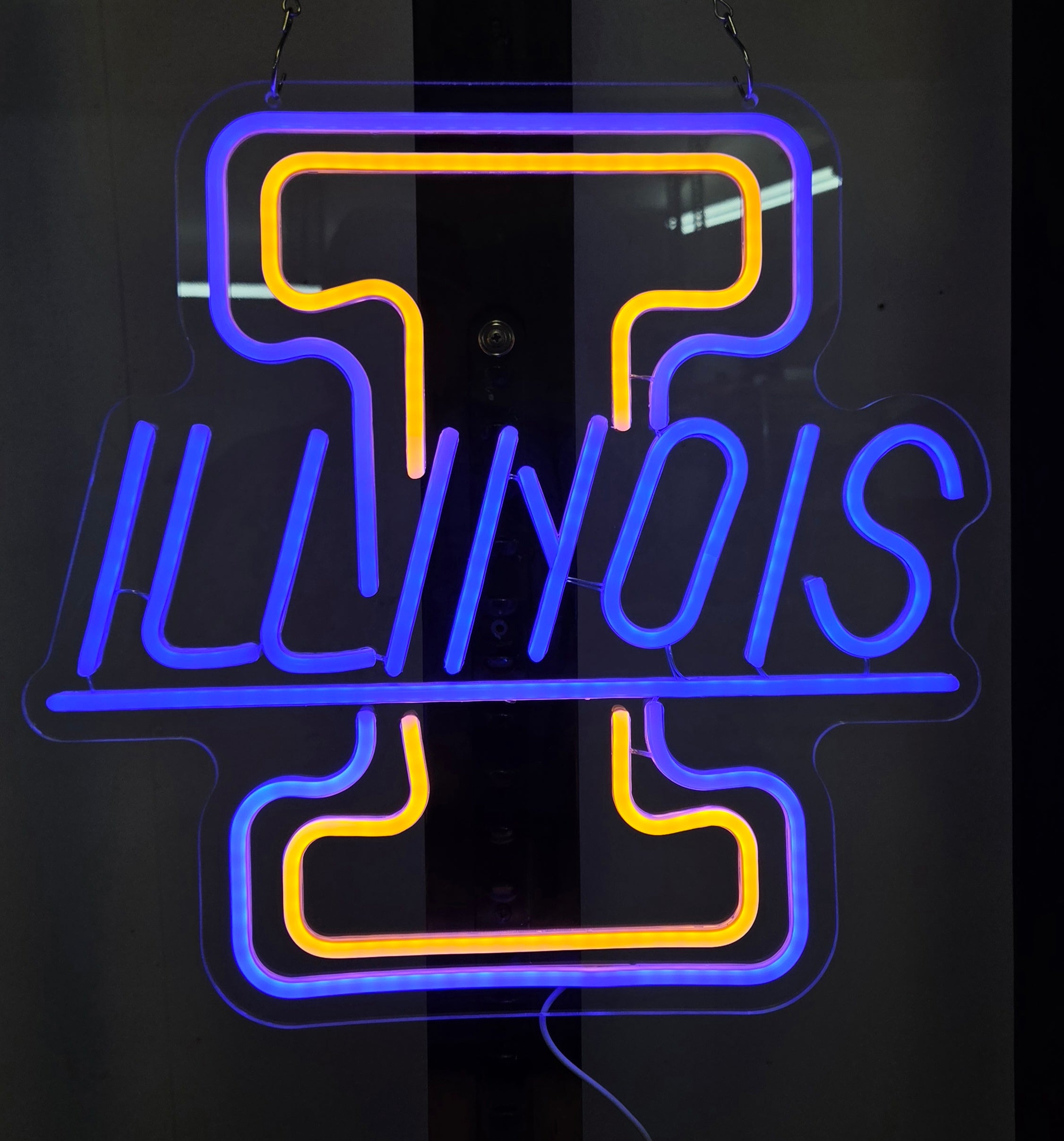 U of I - Fighting Illini LED Lighted Advertising Sign Sports Sign College Sign Illinois