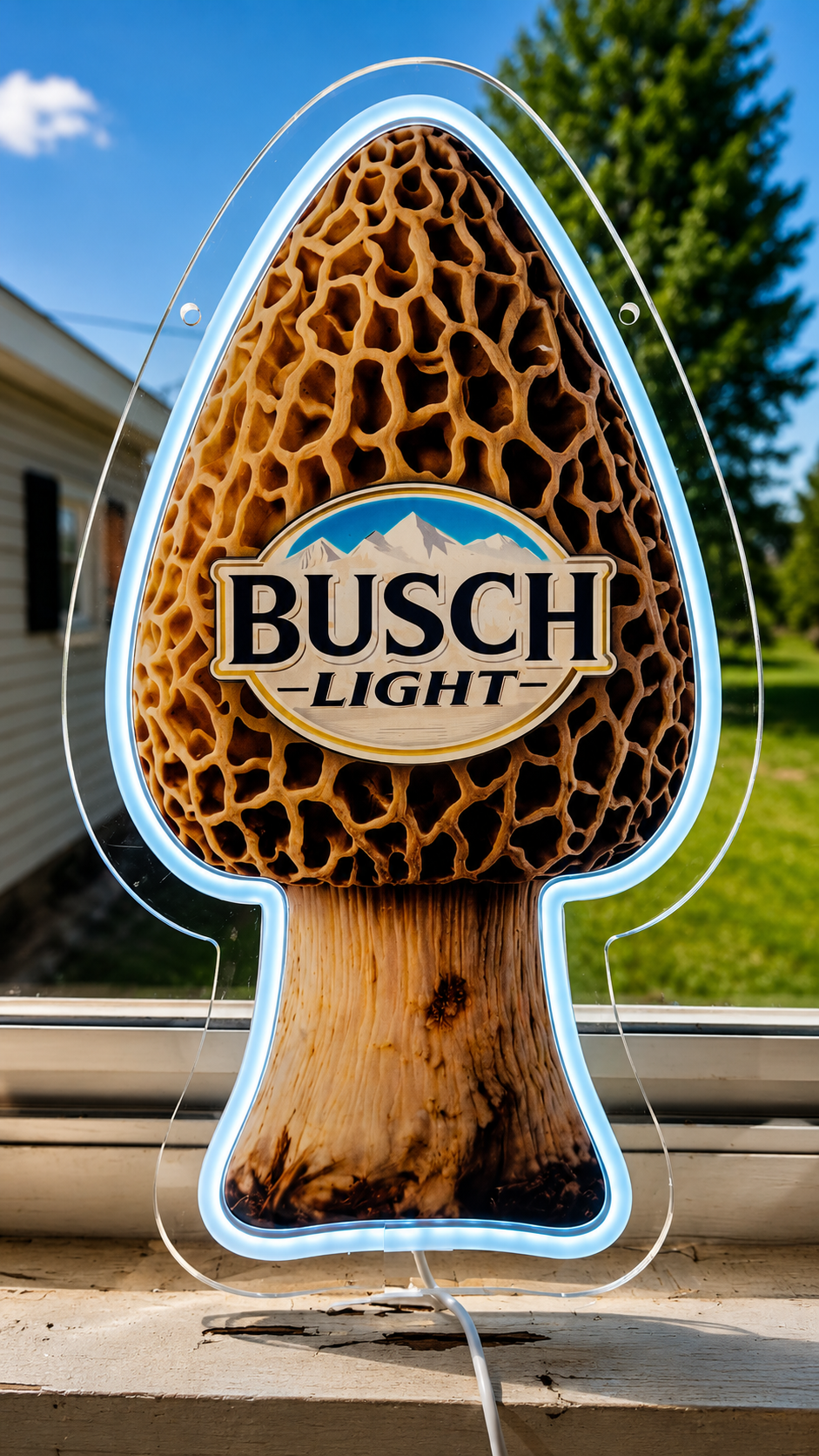 Busch Light Morel Mushroom Shape LED Lighted Advertising Sign